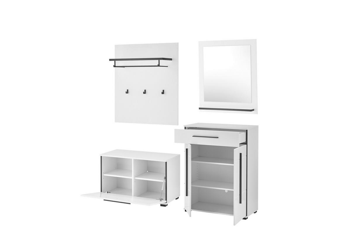 GARDEROBE Cantara Weiß/Weiß HG B: 170cm - Weiß Hochglanz/Weiß, MODERN, Holzwerkstoff (170/200/39cm) - MID.YOU