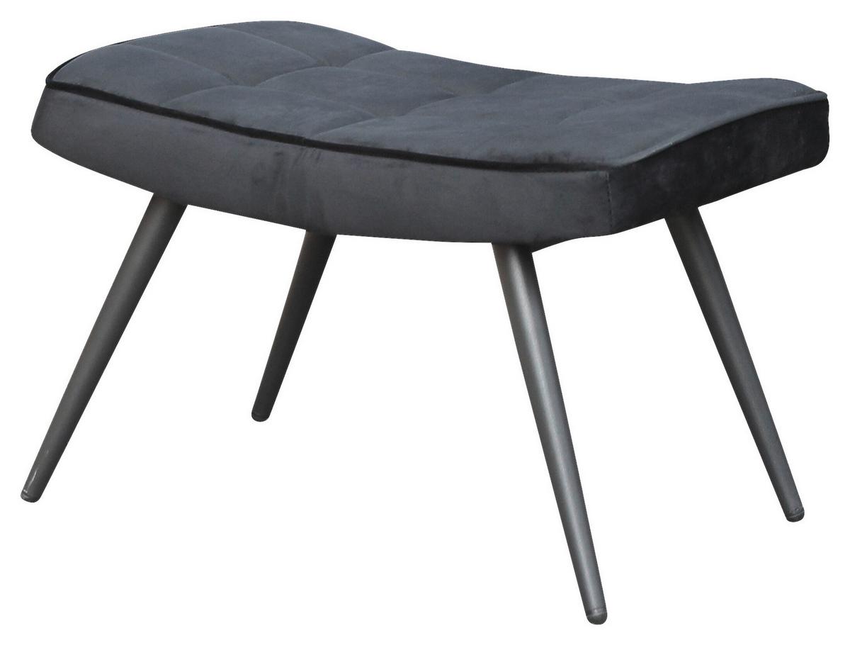 Hocker Uta Textil Schwarz Sitz Gepolstert H: 39 cm - Schwarz, MODERN, Holzwerkstoff/Textil (60/39/41cm) - MID.YOU