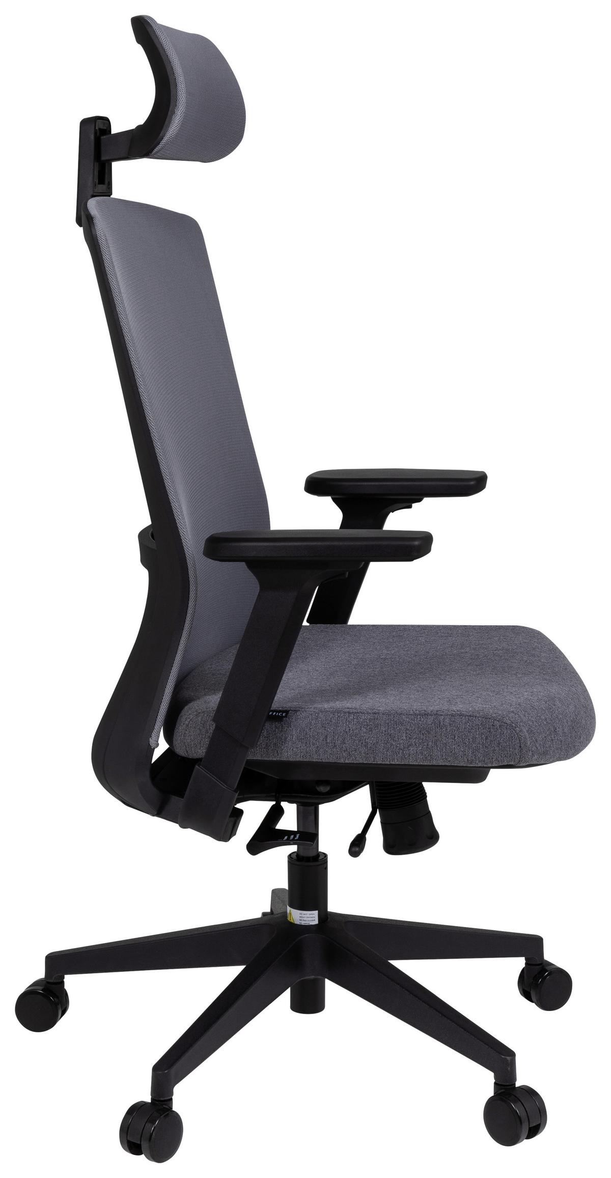 Drehstuhl Captivo Grau/Schwarz - Schwarz/Grau, MODERN, Kunststoff/Textil (66/117/62cm) - MID.YOU