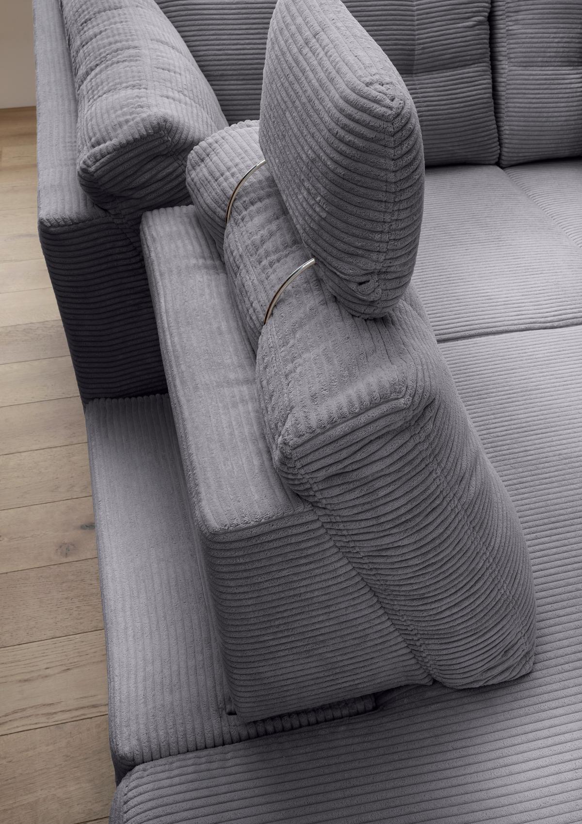 Ecksofa Brizzini, Grau S: 206x274 Cm - Naturfarben/Grau, MODERN, Textil (206/274cm) - Livetastic