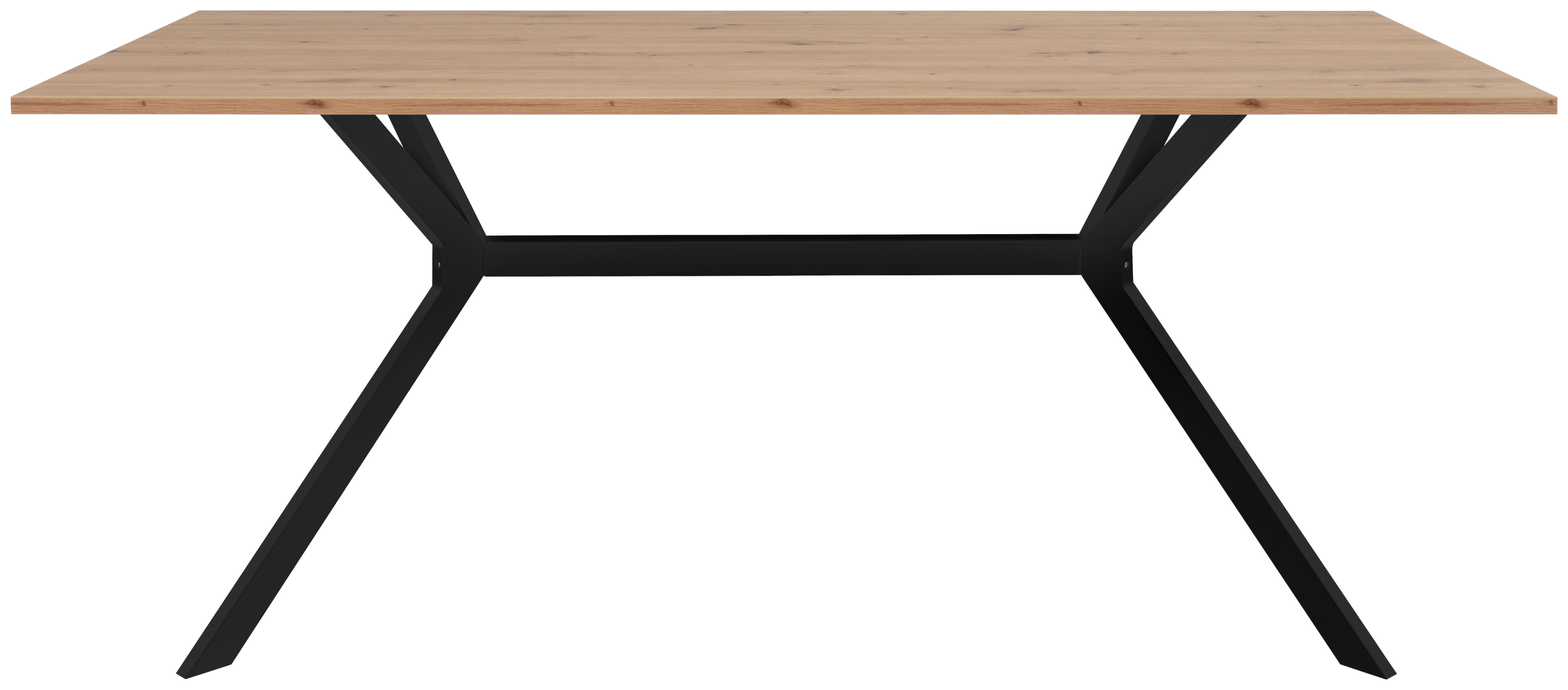 Esstisch Onex 180x90x75 Cm Eiche Dekor - Schwarz/Eiche Artisan, Basics, Holzwerkstoff/Metall (180/90/75cm) - MID.YOU