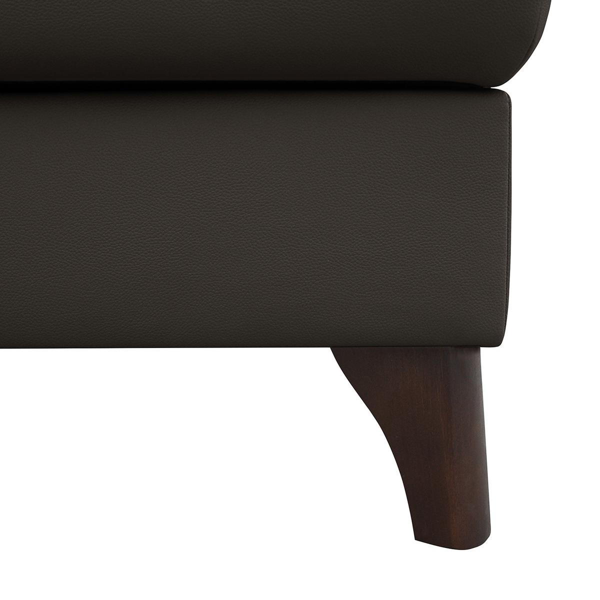 Ecksofa Nordic Dunkelbraun S: 238x168 cm - Dunkelbraun/Buchefarben, Design, Leder/Textil (238/168cm) - Livetastic