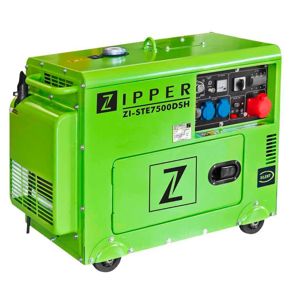 Stromerzeuger Zi-Ste7500dsh 4-Takt-Motor, mit E-Starter - Grün, Basics, Metall (94/54/76,5cm) - Zipper