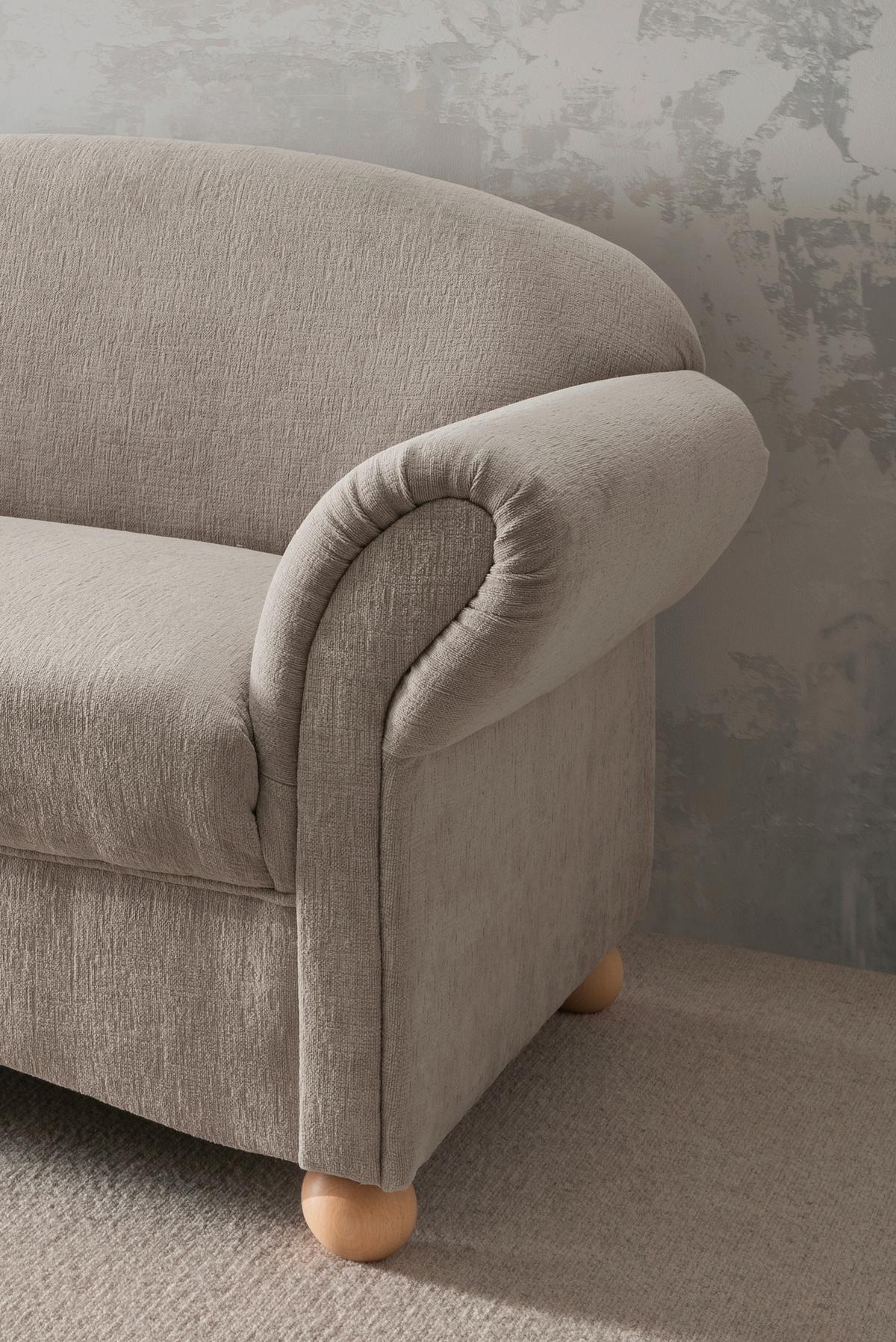 2,5-sitzer Torello Taupe B: 198cm - Taupe/Wildeiche, KONVENTIONELL, Textil (198/84/80cm) - Livetastic