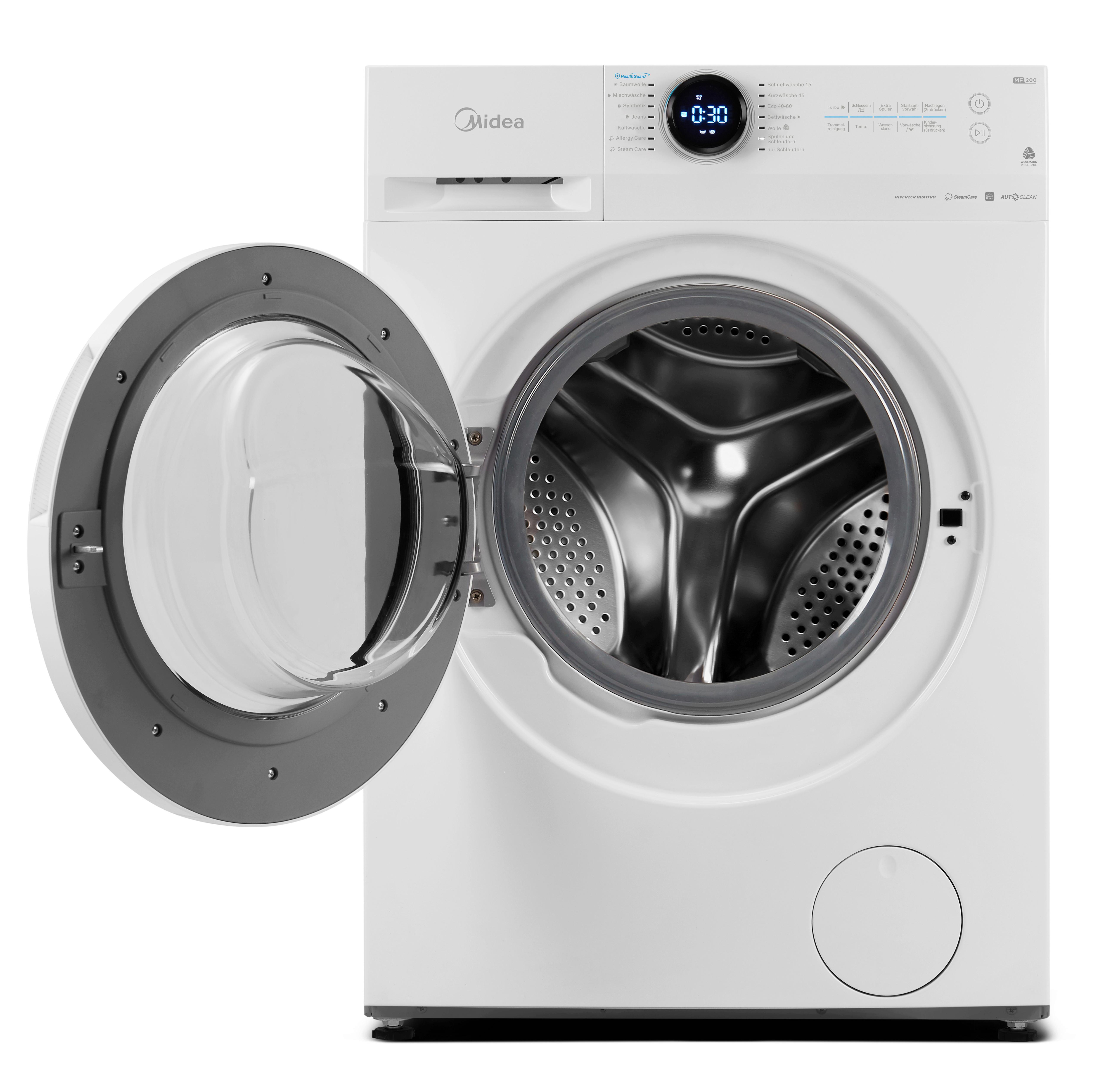 Waschmaschine Mf200W100wb-Wd - Weiß, Basics, Kunststoff/Metall (59,5/85/56,5cm) - Midea