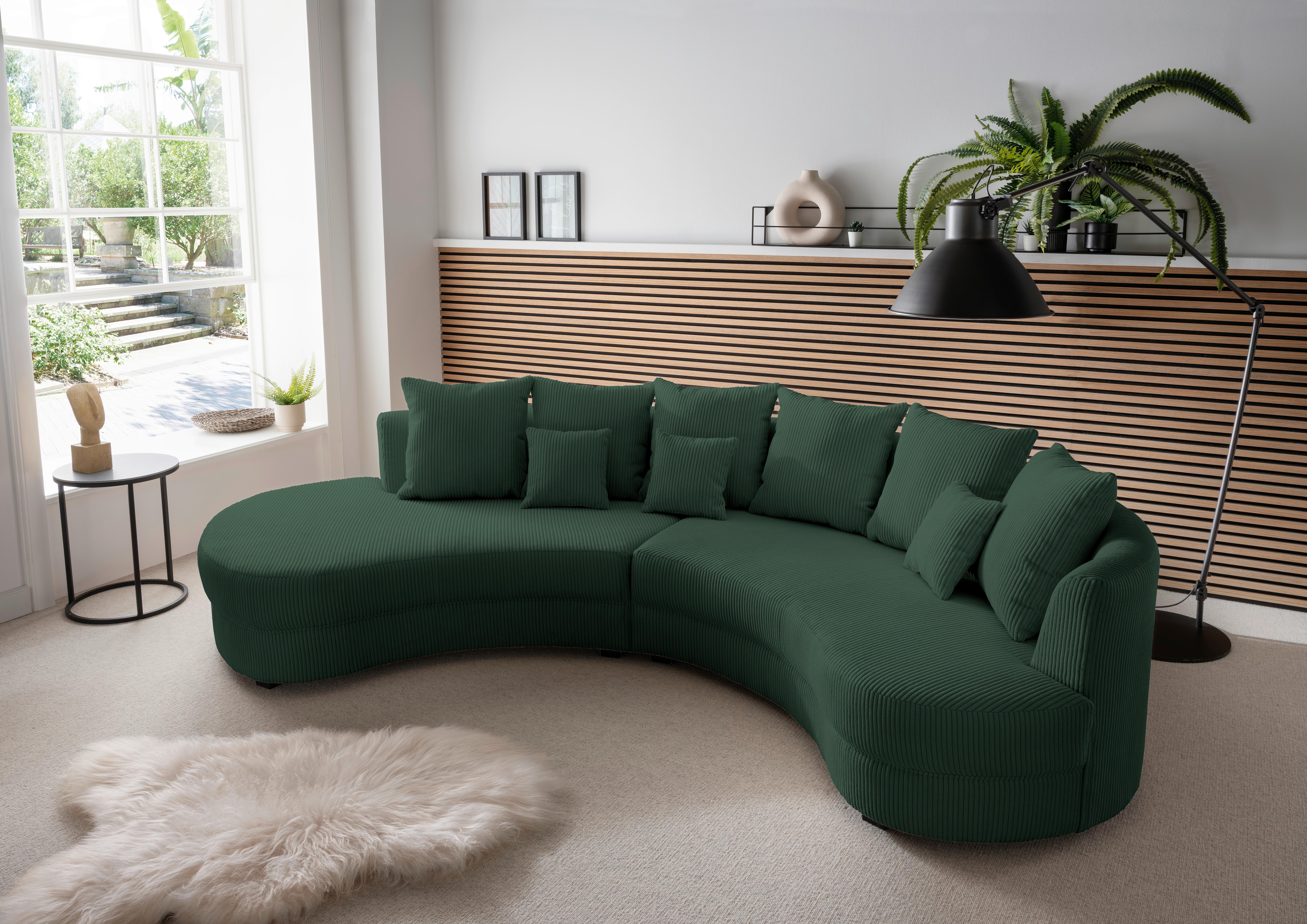 WOHNLANDSCHAFT Dunkelgrün S: 300x160 cm - Dunkelgrün/Schwarz, Design, Textil (300/160cm) - Livetastic