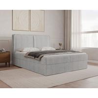 Boxbett Barcelona LF: 180x200 Grau - Schwarz/Grau, MODERN, Holz/Kunststoff (180/200cm) - Livetastic