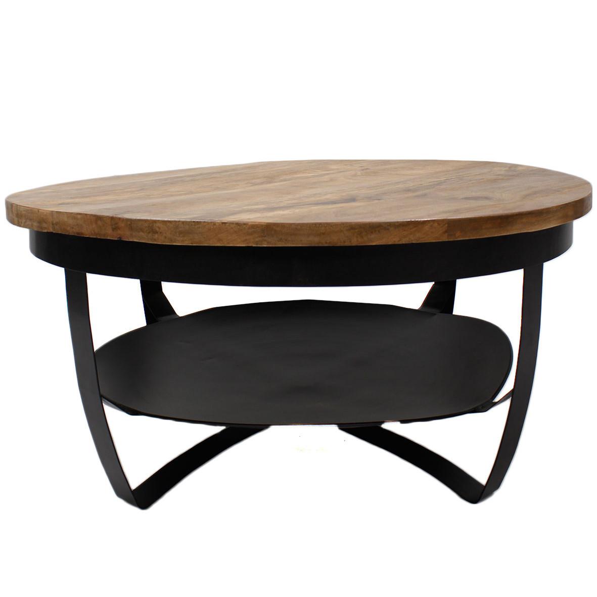 Couchtisch Ocala - Schwarz/Braun, LIFESTYLE, Holz/Metall (90/90/44cm) - MID.YOU
