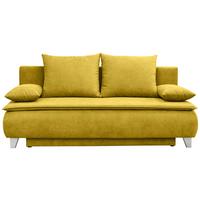 Boxspringsofa + Schlaffunktion Mona Gelb B: 208 Cm - Gelb/Silberfarben, MODERN, Textil (208/100/106cm) - Luca Bessoni