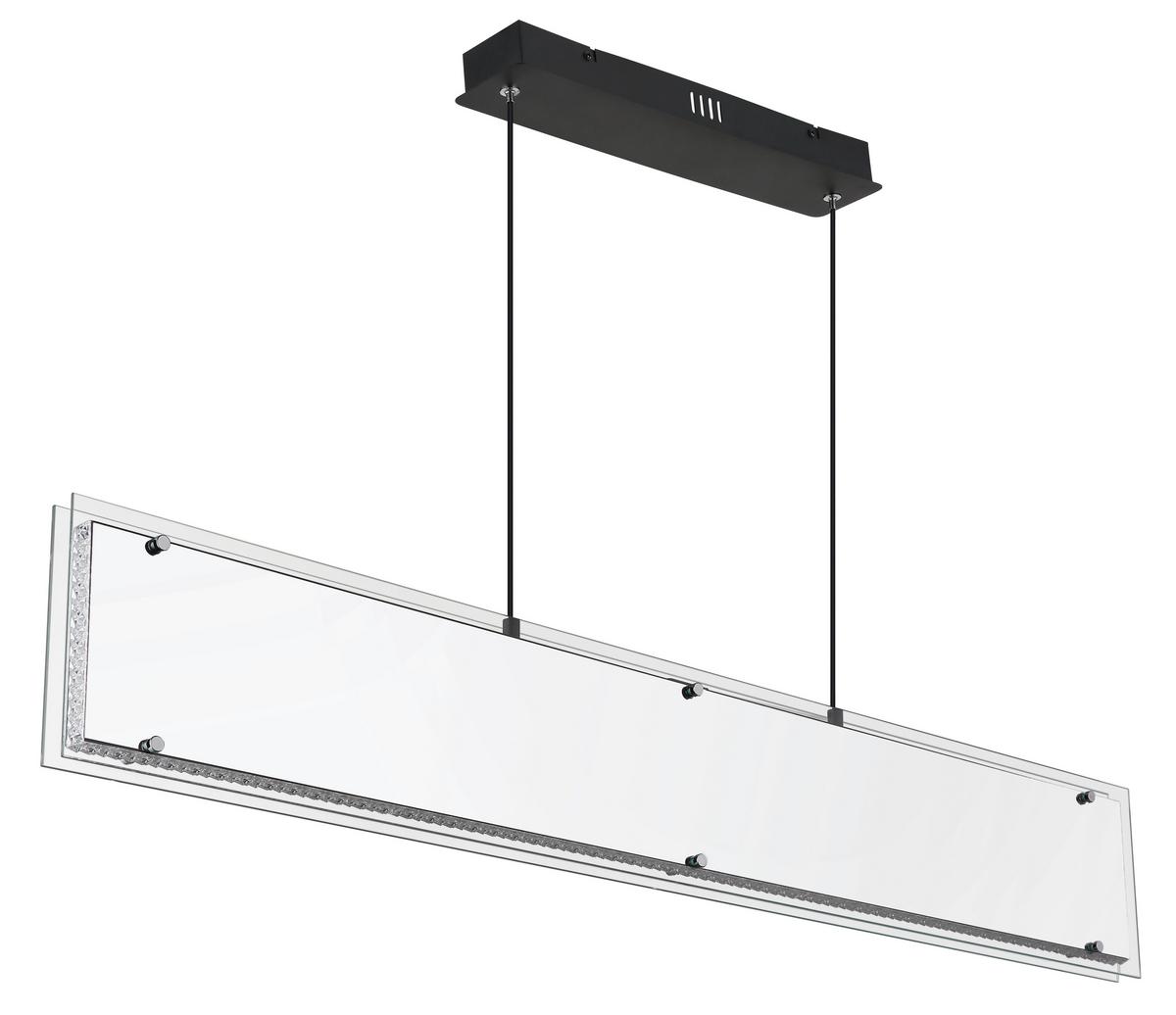 LED-Hängeleuchte Memory-Funktion - Klar/Chromfarben, Design, Glas/Kunststoff (113/8/120cm) - Globo