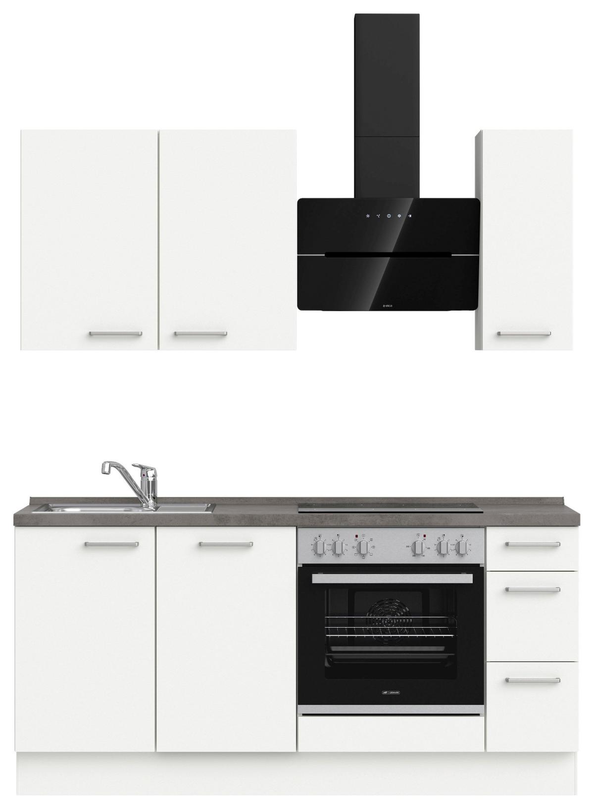 KÜCHENLEERBLOCK TOUCH HIGH - LINE, H1 RECHTS - Weiß/Grau, MODERN, Holzwerkstoff (180cm) - Nobilia