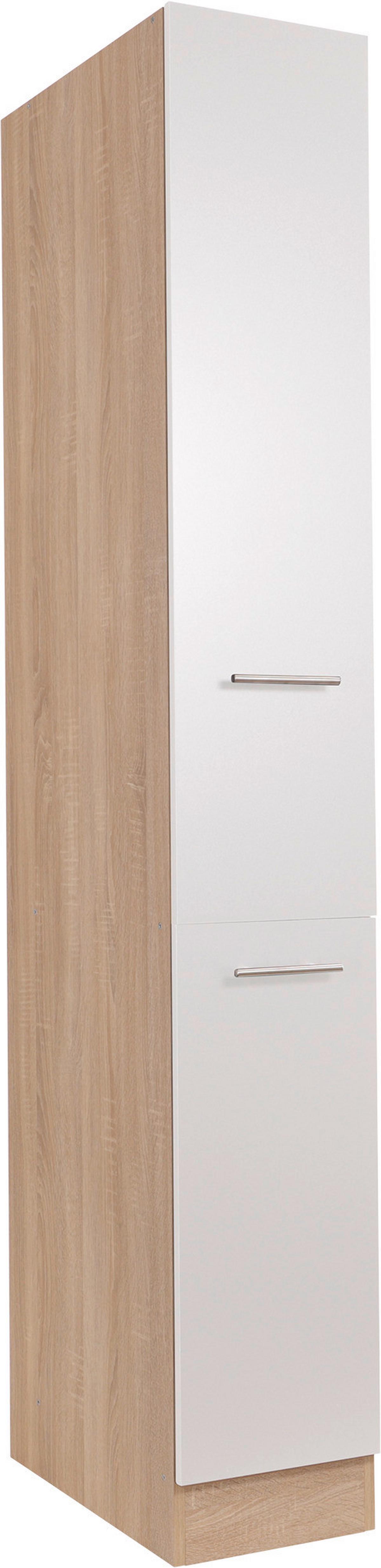 Apothekerschrank Merle Weiß, Eiche Dekor B:30cm - Eichefarben/Weiß, Basics, Holzwerkstoff (30/200/60cm) - Respekta