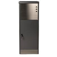 Paketbox mit 2 Schlüssel H: 118,5 cm - Schwarz, Basics, Metall (39,5/118,5/38,5cm)