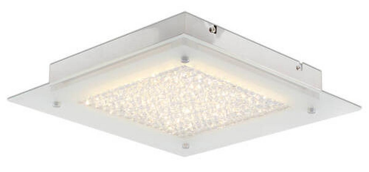 Led-deckenleuchte L: 36 Cm Quadratisch - Chromfarben, Basics, Glas/Metall (36cm) - Näve