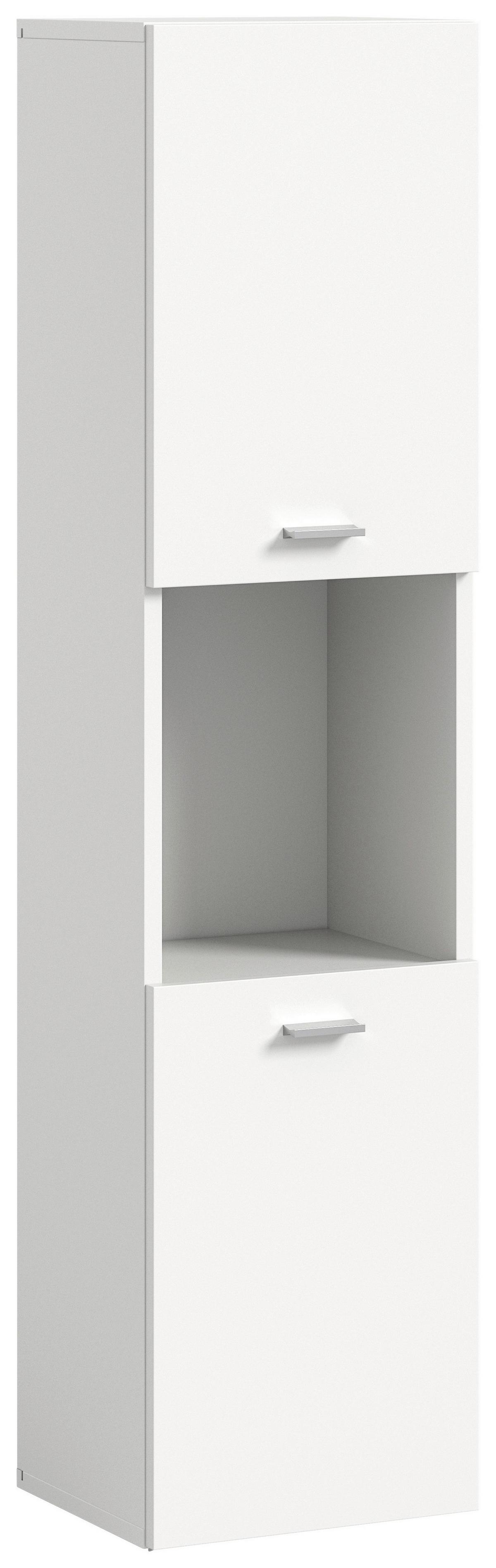 Midischrank Boston Weiß B: 30 Cm - Silberfarben/Weiß, MODERN, Holzwerkstoff (30/125/29cm) - MID.YOU