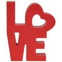 Dekofigur Schriftzug H: 11 Cm Holz Dekor Für Indoor - Rot, KONVENTIONELL, Holzwerkstoff (14/11/2cm) - Luca Bessoni