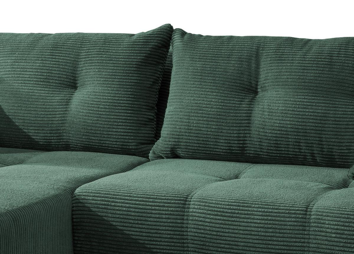 Ecksofa Mit Liegefunktion Restato Dunkelgrün - Dunkelgrün/Schwarz, MODERN, Holz/Textil (177/246cm) - MID.YOU