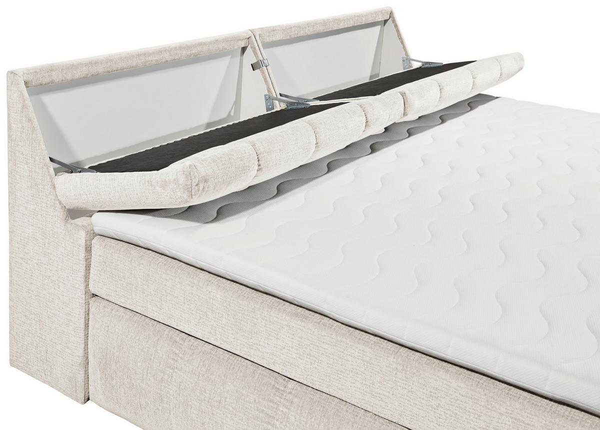 Boxspringbett Elkford 6 Mit Topper & Bettkasten 240x200 - Creme, MODERN, Holzwerkstoff/Textil (240/200cm) - MID.YOU
