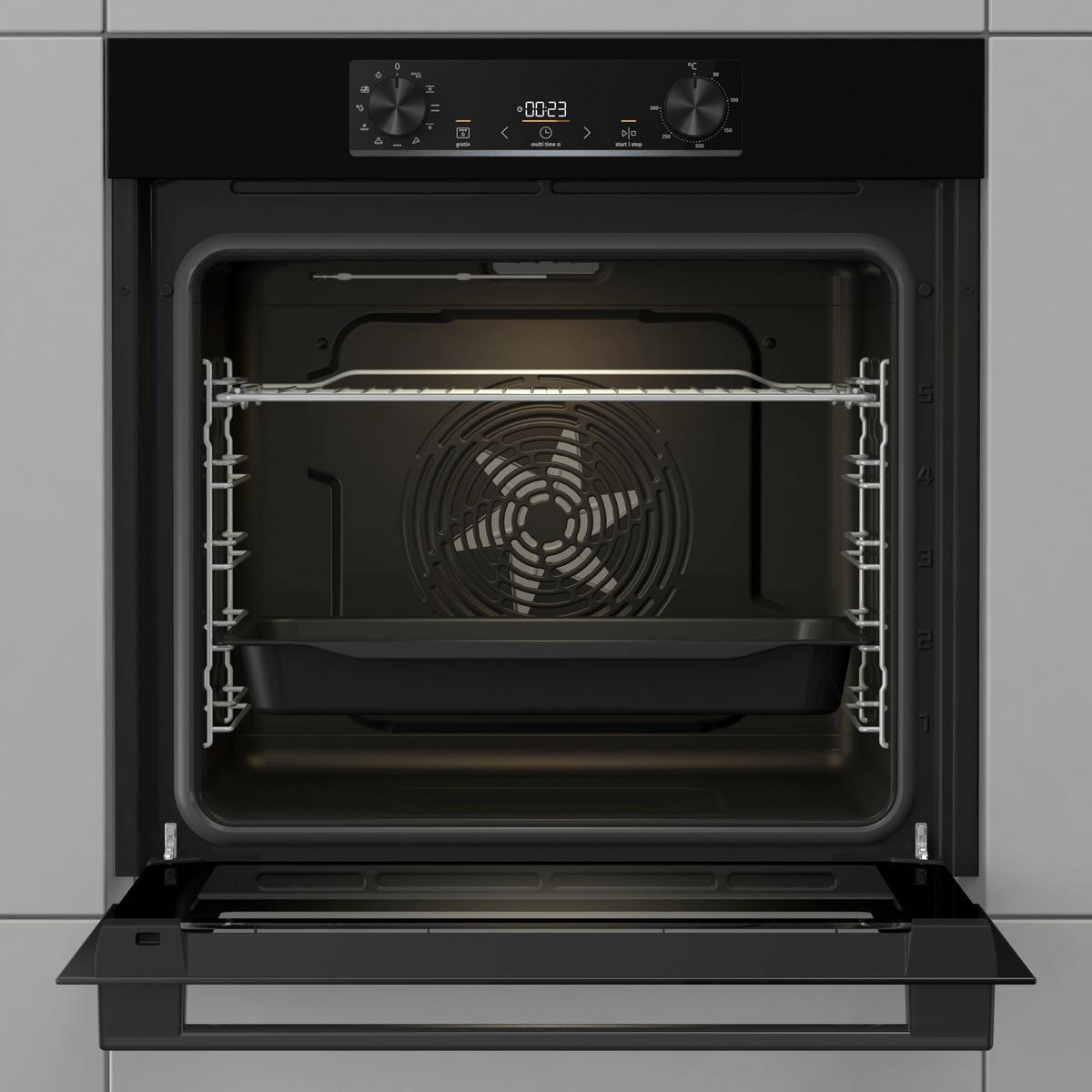 Einbaubackofen Bo6735e02bkot - Schwarz Hochglanz, Basics, Glas/Metall (59,5/59,5/56,4cm) - Gorenje