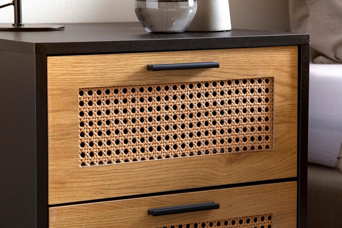 Nachtkästchen Wl6.829 - Schwarz/Braun, KONVENTIONELL, Holzwerkstoff (45/56/45cm) - Livetastic