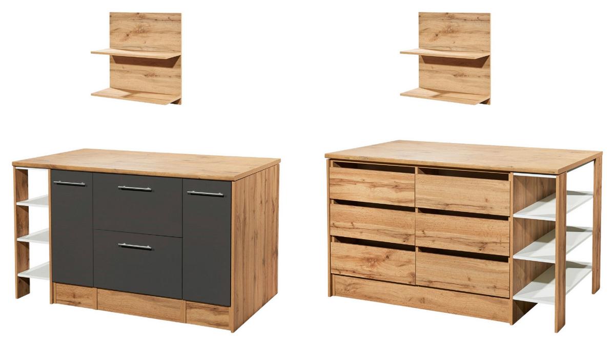 Kücheninsel Hilde Kücheninsel 150 cm - Wildeiche/Grau, Design, Holzwerkstoff (150/90/90cm) - Respekta