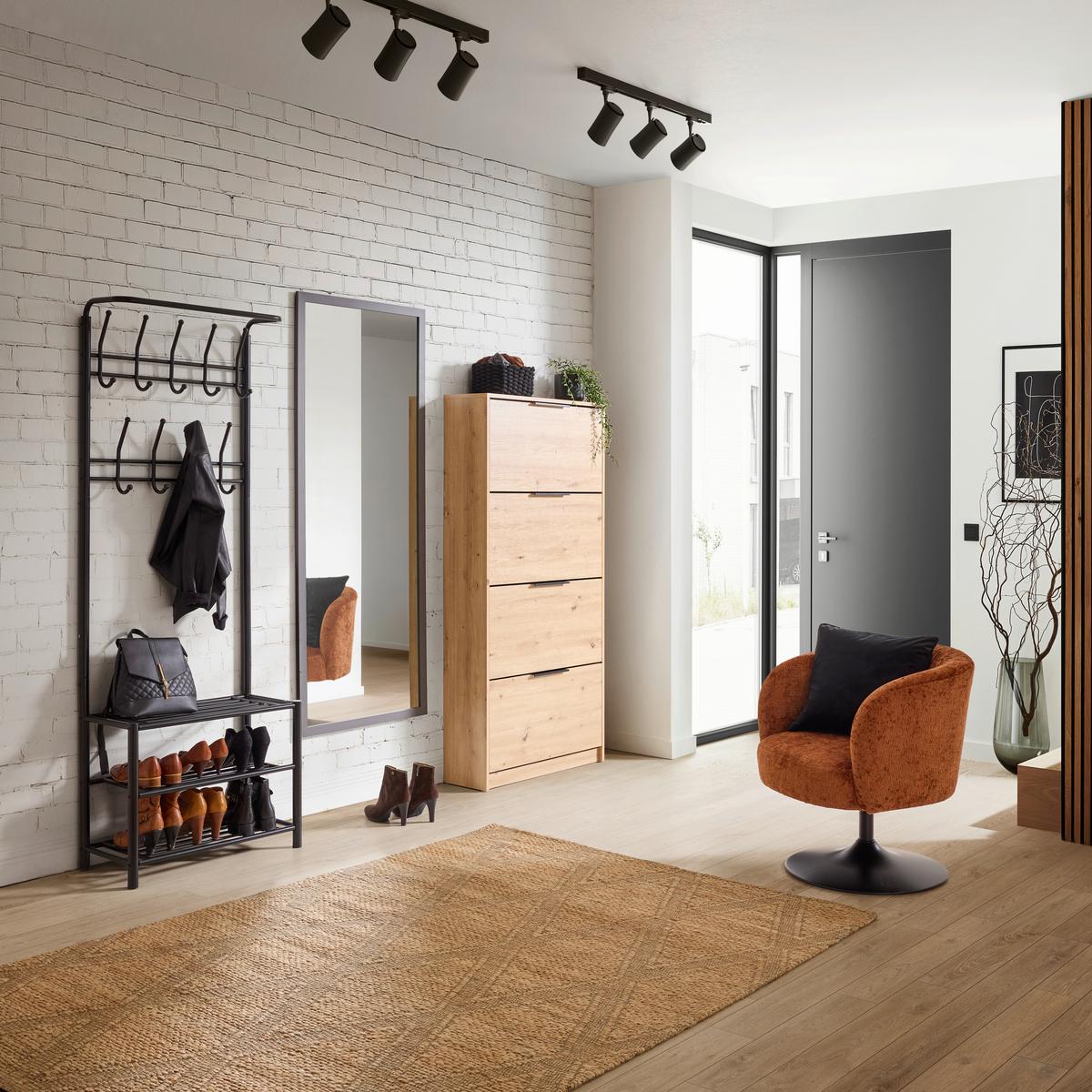 VEŠIAK NA KABÁTY AMELIA - čierna, Modern, kov (67/185/32cm) - Mömax
