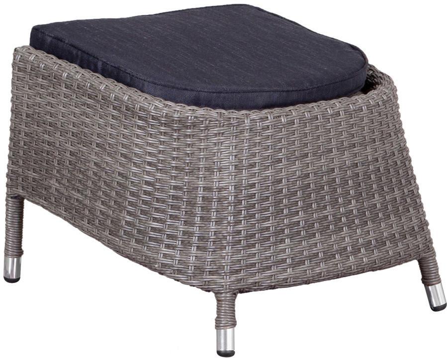 Gartenhocker Miraflor Juan Dining Fußhocker - Grau, Basics, Kunststoff/Textil (56/42/54cm) - Gardenson