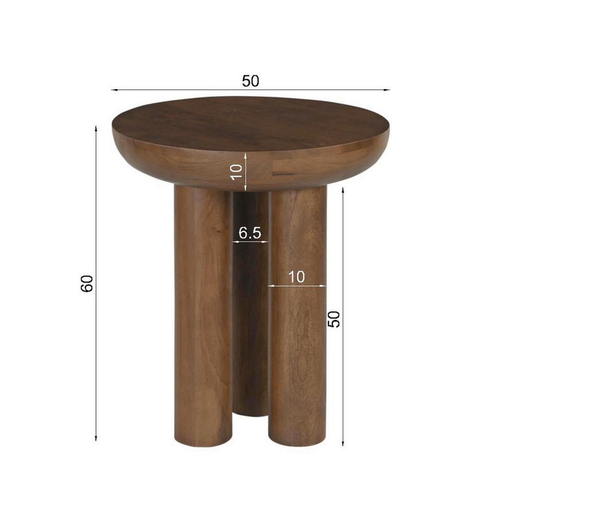 Beistelltisch Braun B: 50 cm - Braun, Design, Holz (50/50/60cm) - MID.YOU