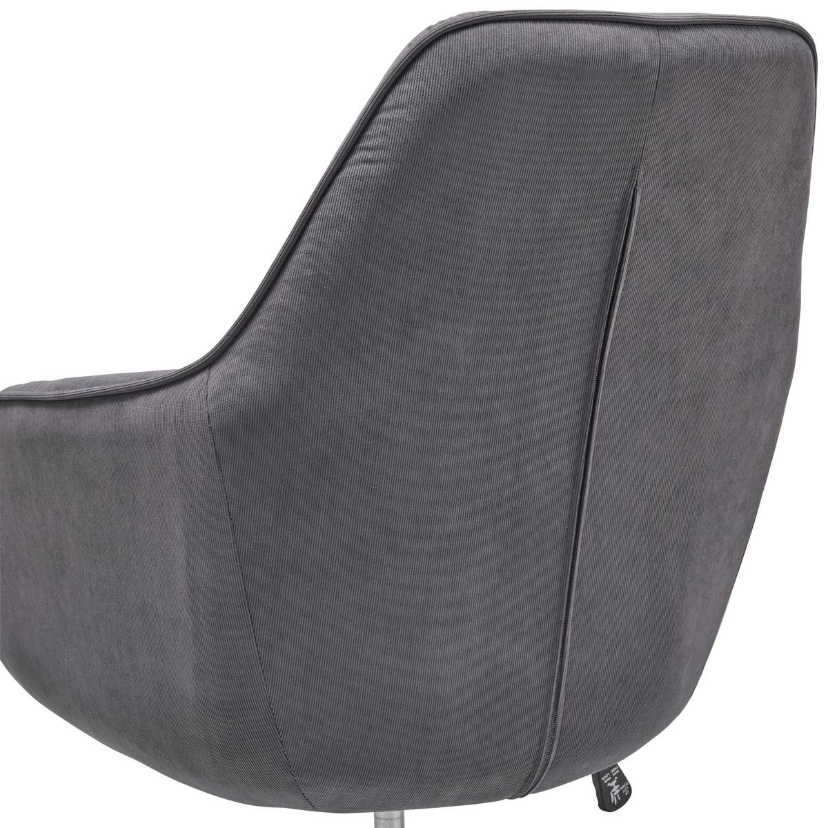 Drehstuhl Columbus - Dunkelgrau/Schwarz, LIFESTYLE, Kunststoff/Textil (63/93-98/71cm) - Livetastic