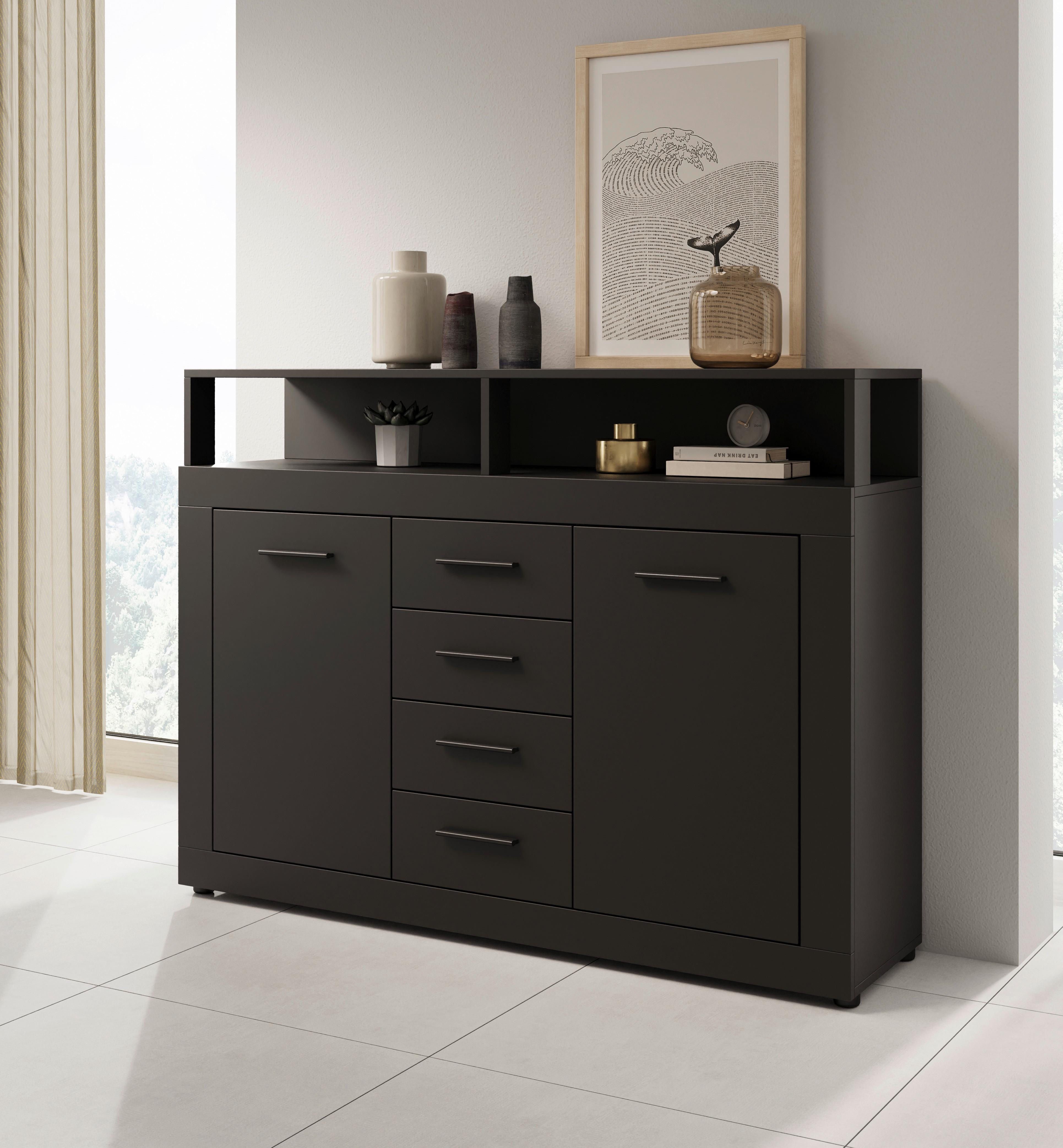 Kommode Lupo Anthrazit B: 119 Cm - Anthrazit, Design, Holzwerkstoff (119/96/32cm) - MID.YOU