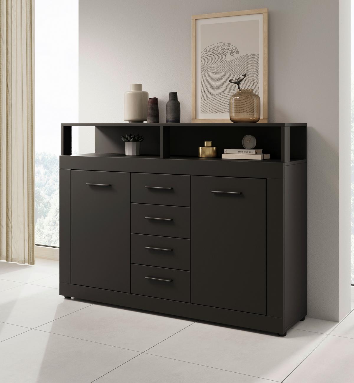 Kommode Lupo Anthrazit B: 119 Cm - Anthrazit, Design, Holzwerkstoff (119/96/32cm) - MID.YOU