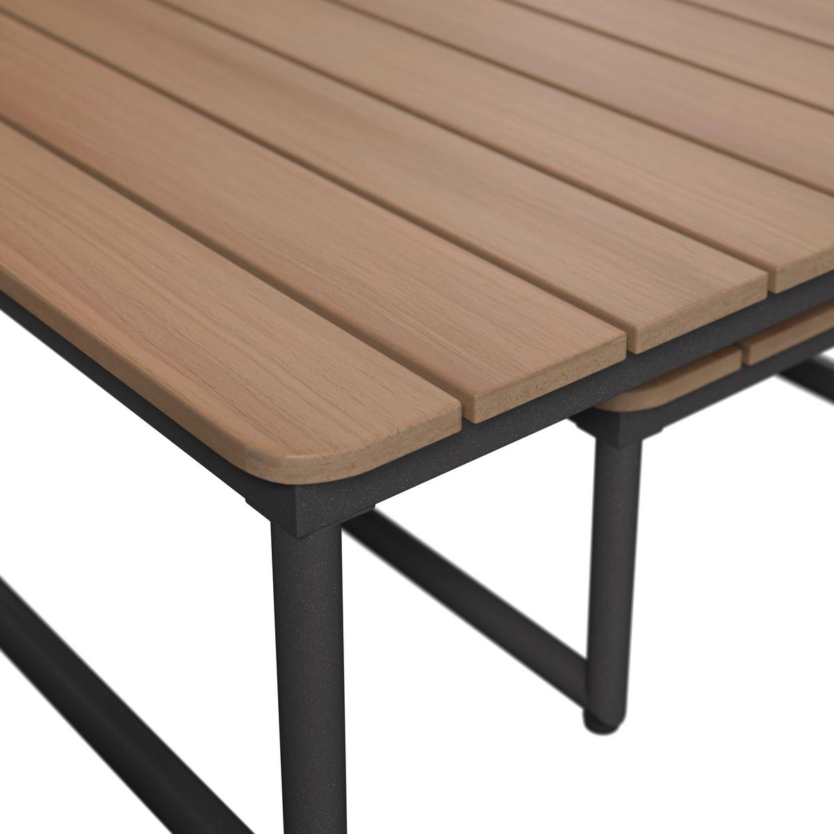 Loungegarnitur Tokio - Dunkelgrau/Naturfarben, MODERN, Kunststoff/Textil (192/192cm) - Beldano