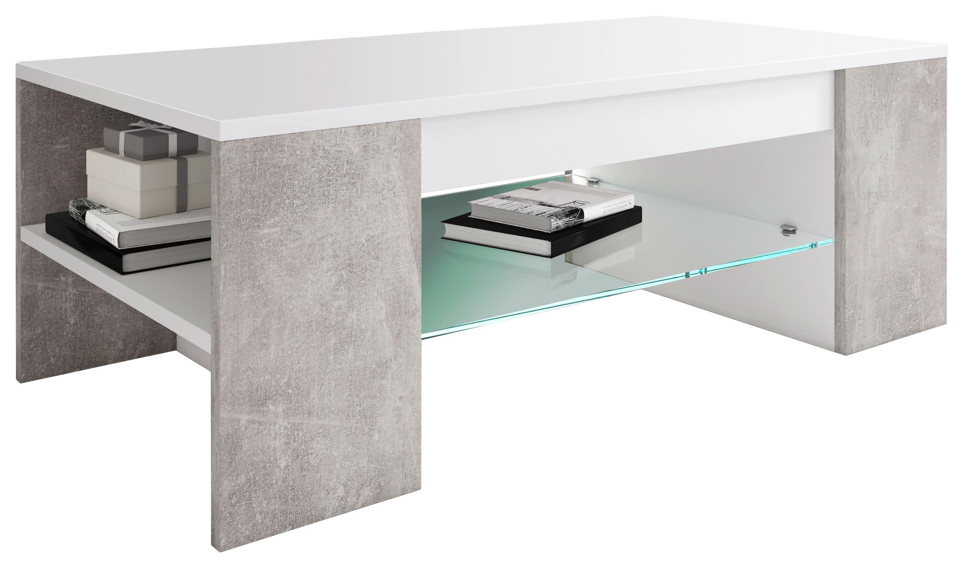 Couchtisch mit Stauraum Tunas Grau/Weiß