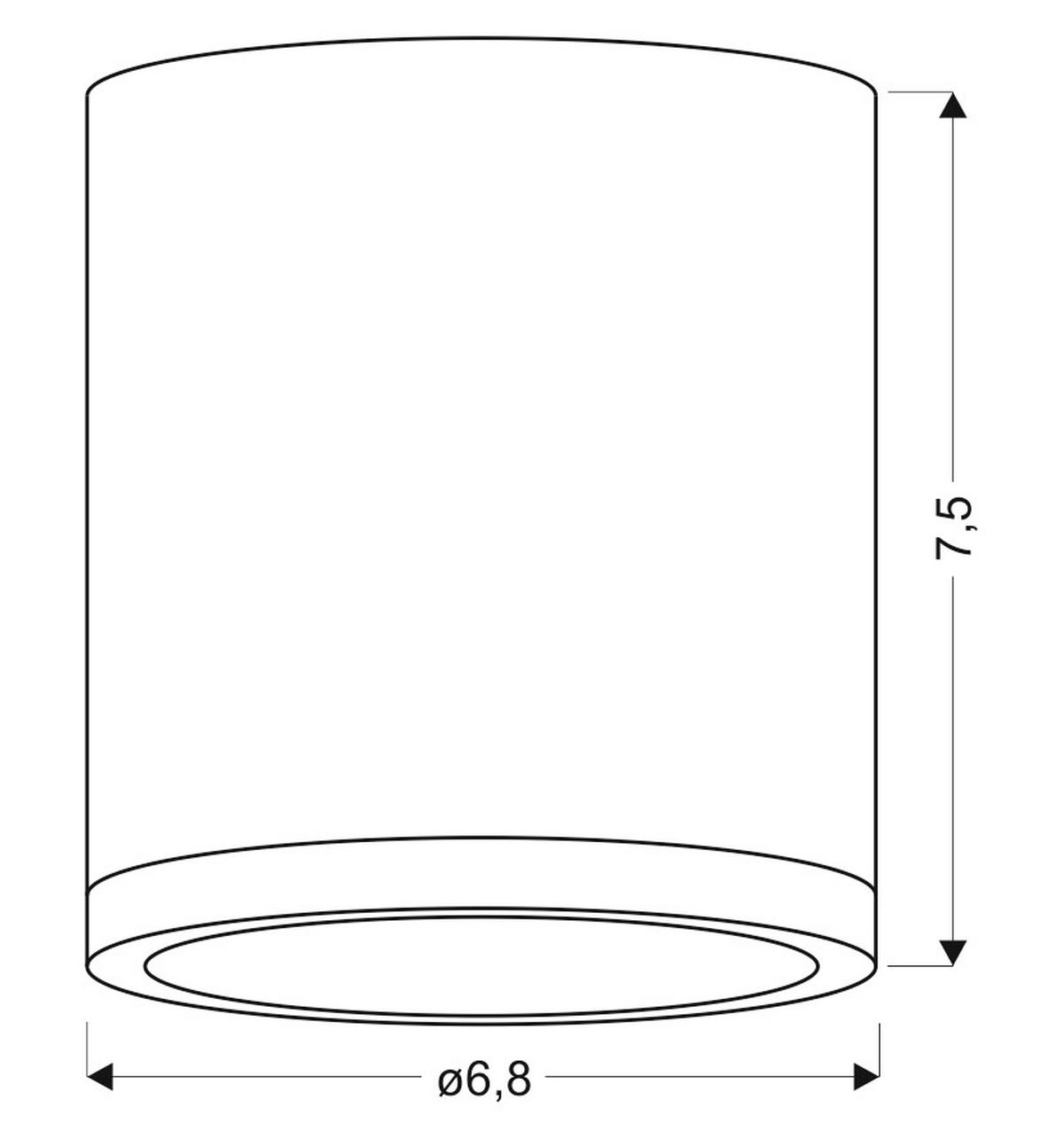Deckenleuchte L: 6,8 cm 1-Flammig - Natur, Metall (6.8/6.8/7.5cm)