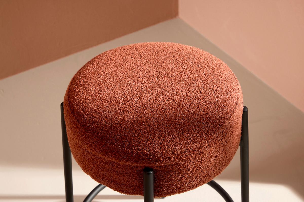 Tucson Barhocker Schwarz/Rostfarben D: 50 cm - Rostfarben/Schwarz, MODERN, Textil/Metall (50/60cm) - Livetastic