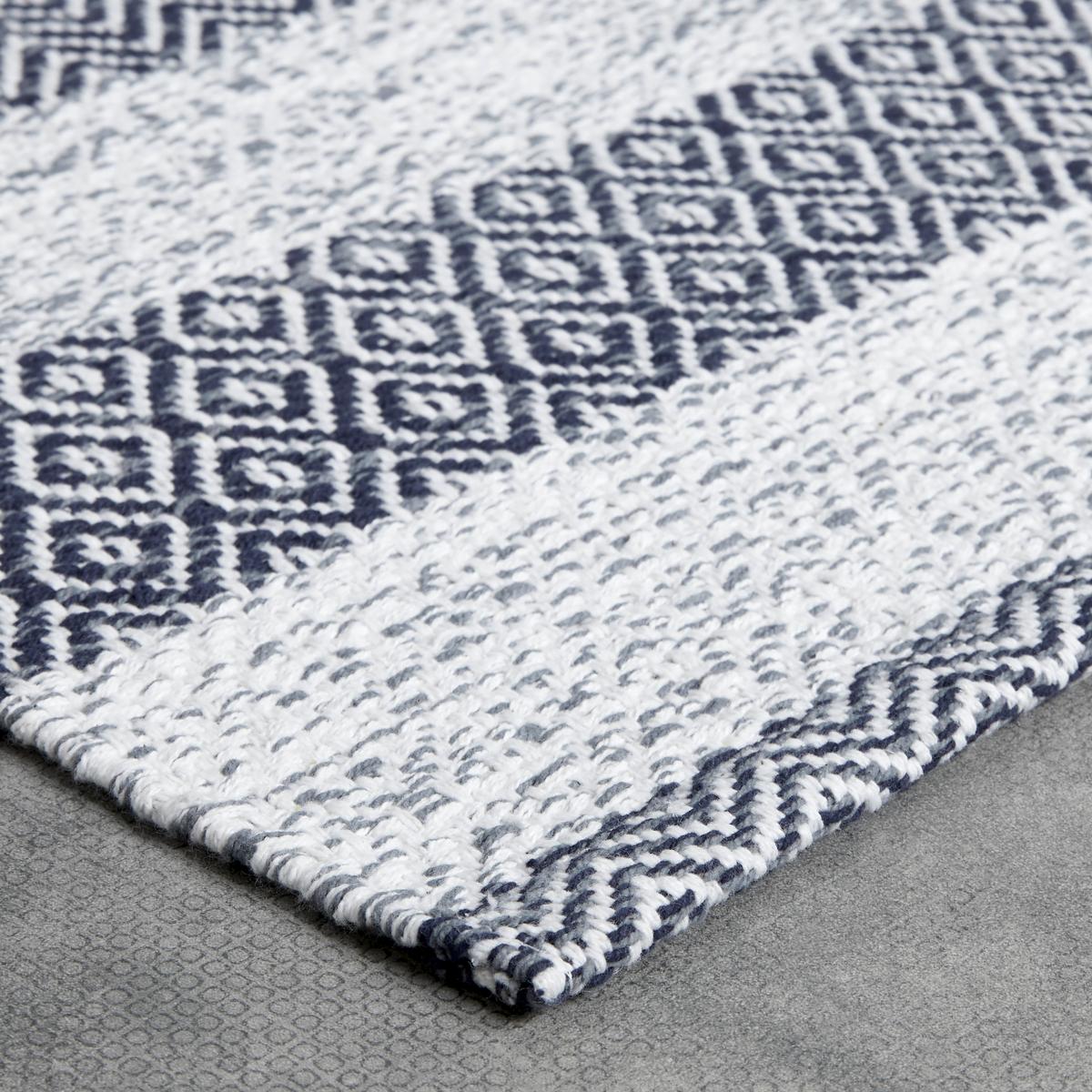 Ručně tkaný koberec ELISA, š/d: 60/120cm - bílá/tmavě šedá, Moderní, textil (60/120cm) - Modern Living