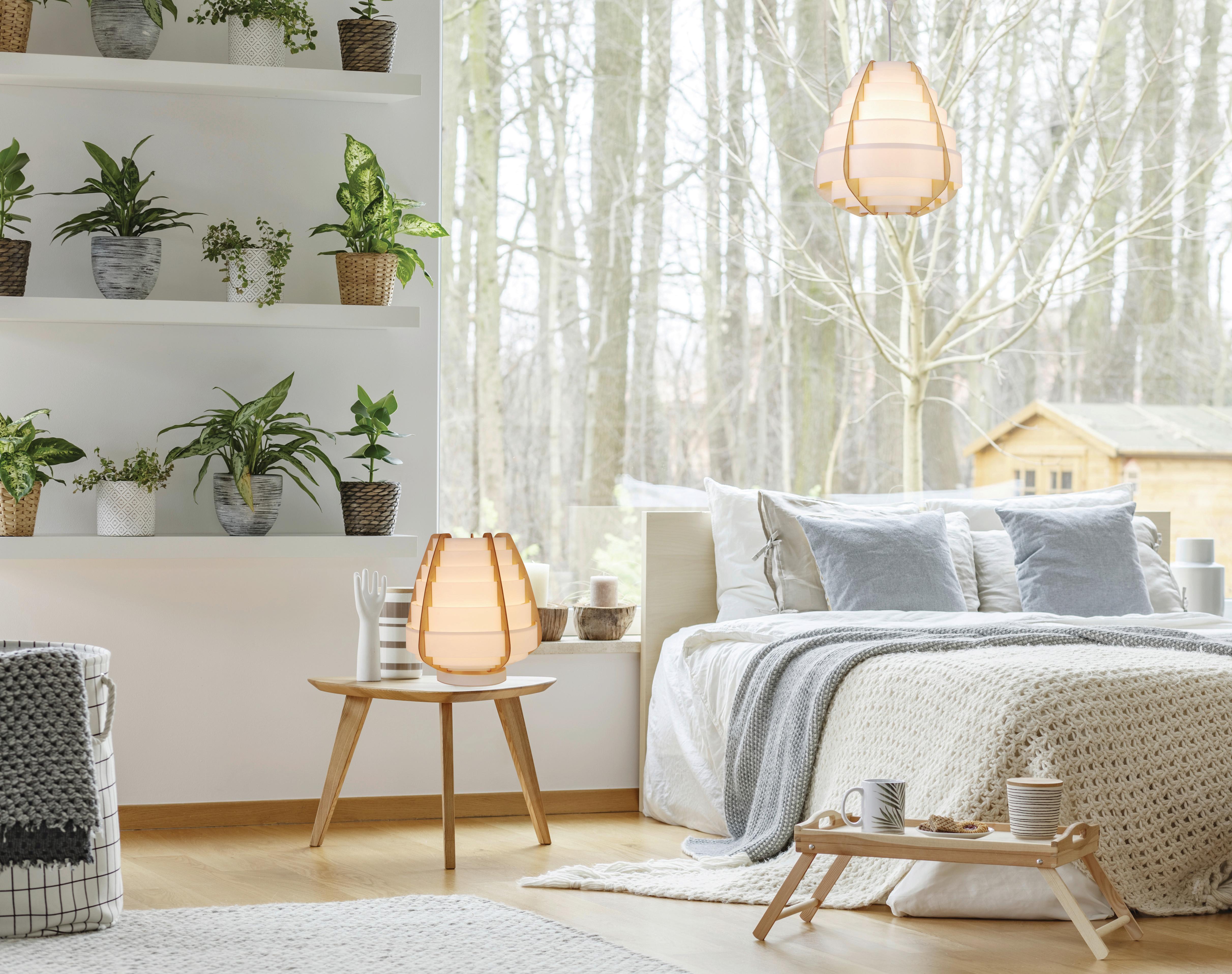 Pendelleuchte 50101038 Nagoja - Beige, Natur, Holz (37/37/145cm)