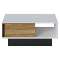 Couchtisch Novena Alpinweiß B: 100 cm - Eichefarben/Schwarz, Trend, Holzwerkstoff (100/45/64cm)