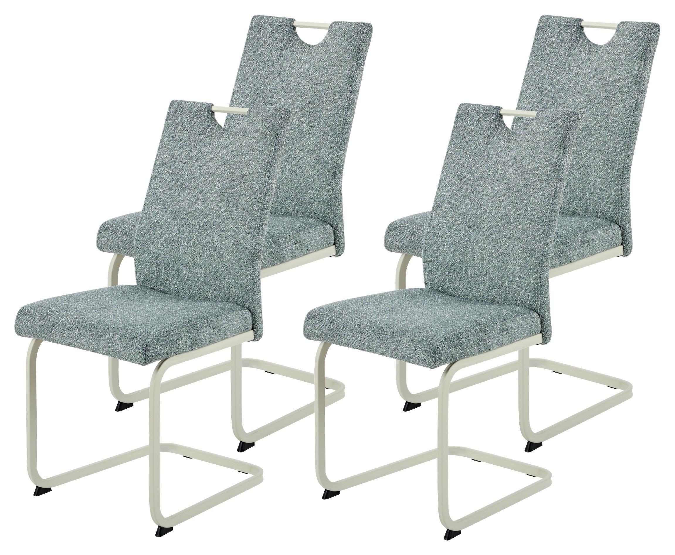 SCHWINGSTUHL-SET TIVOLI S 4ER-SET - Creme/Mintgrün, MODERN, Textil/Metall (45/98/59cm) - P & B