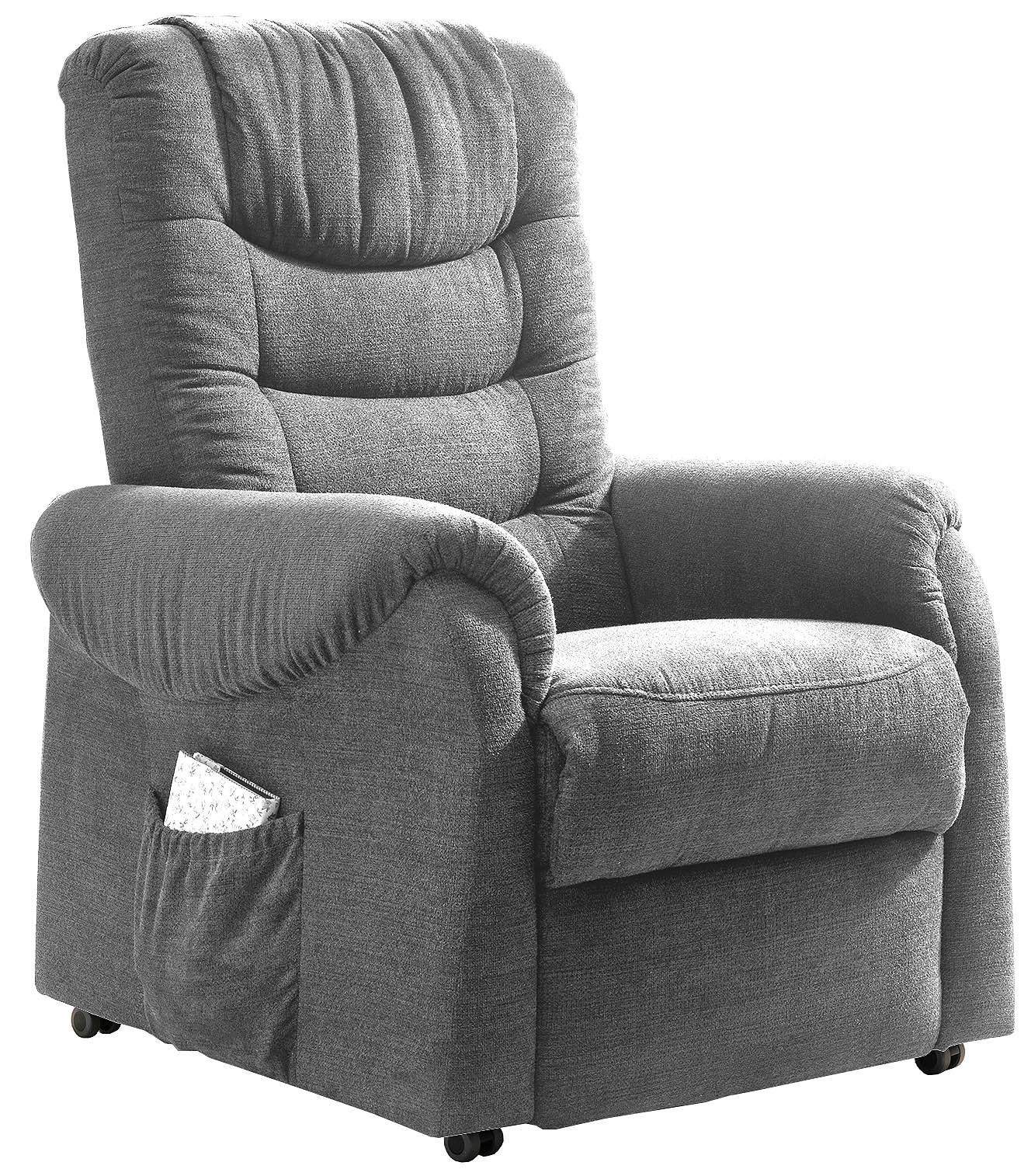 Fernsehsessel Nino Dunkelgrau B: 76 cm - Dunkelgrün/Dunkelgrau, Design, Textil (76/106/94cm) - Livetastic