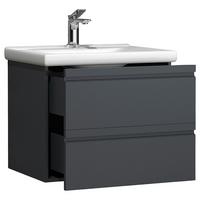 Waschtischkombi Silora L - Anthrazit/Weiß, MODERN, Keramik/Holzwerkstoff (60cm) - MID.YOU