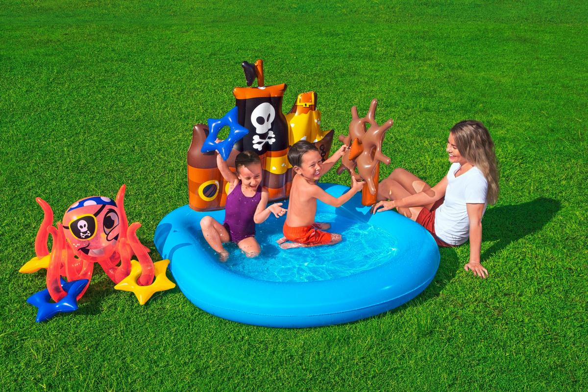 Planschbecken Ships Ahoy Play Center 140x130x104 cm - Blau, Basics, Kunststoff (140/130/104cm) - Bestway