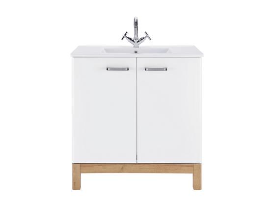 Kombinované Umývadlo Malibu - farby dubu/biela, Moderný, kompozitné drevo/keramika (80/84/46cm) Kombinované Umývadlo Malibu - farby dubu/biela, Moderný, kompozitné drevo/keramika (80/84/46cm)