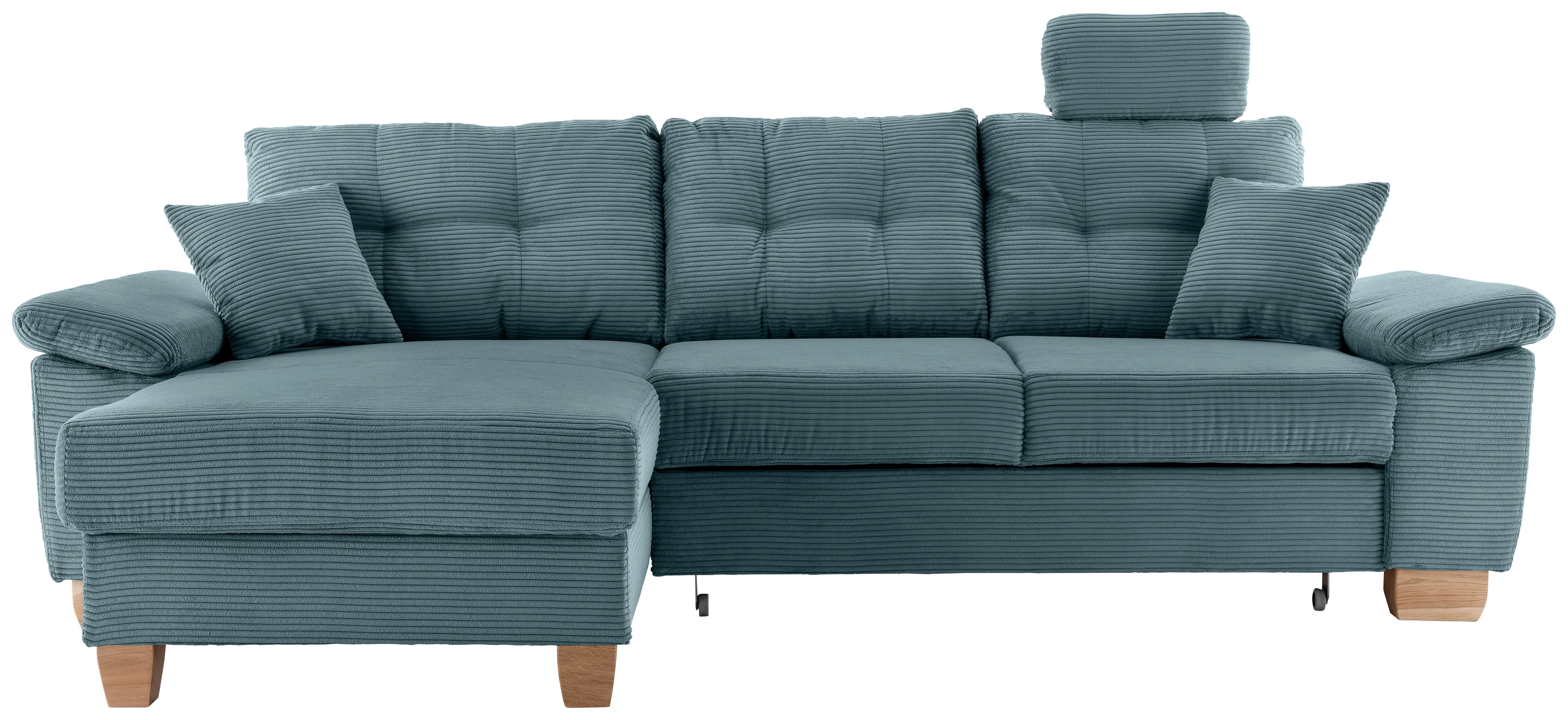 Ecksofa Brizzini Petrol S: 176x270 cm - Petrol/Naturfarben, MODERN, Textil (176/270cm) - Livetastic
