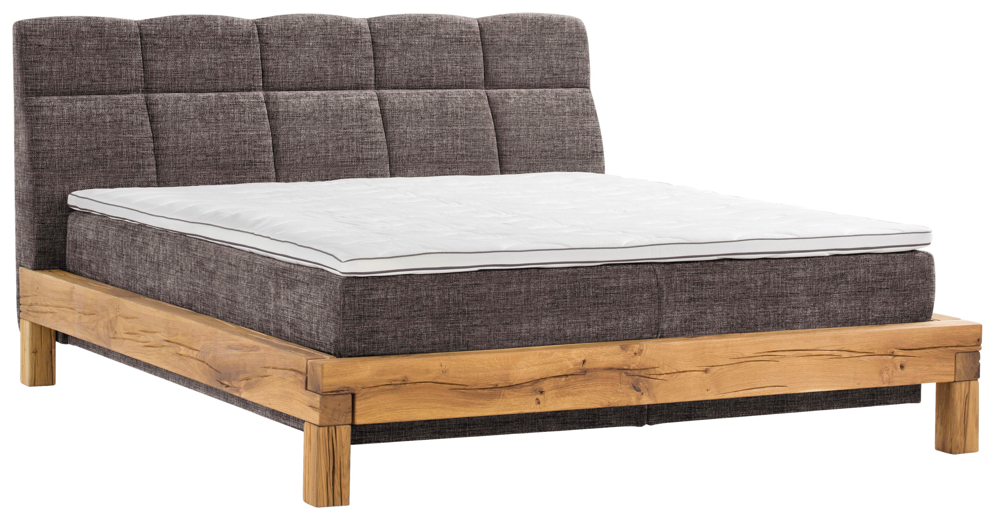 Boxspringbett Bed Bull Mit Topper 180x200 Cm - Buchefarben/Braun, Natur, Textil (180/200cm) - Livetastic
