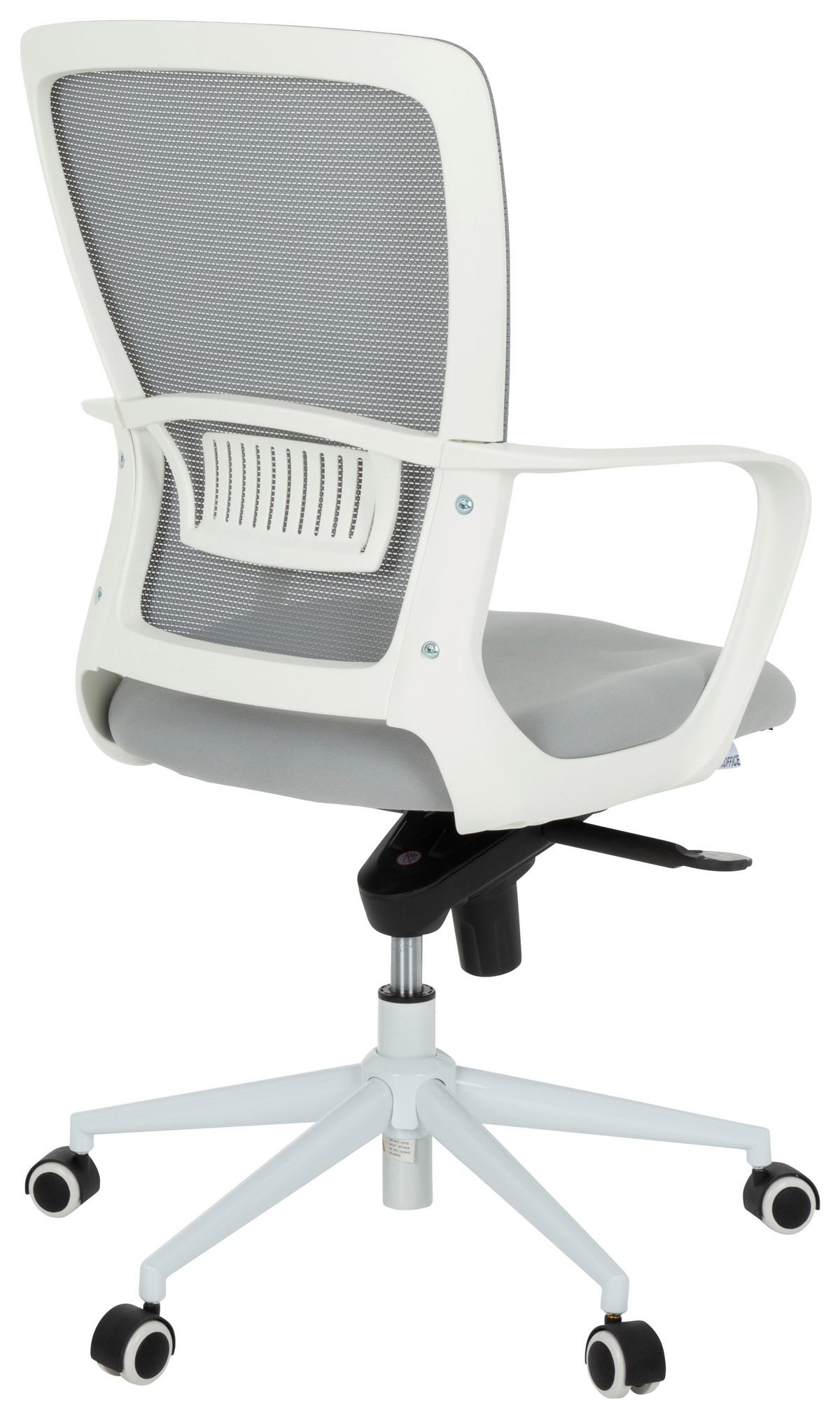 Drehstuhl Estria Grau/Weiß - Weiß/Grau, MODERN, Kunststoff/Textil (56/107/58cm) - MID.YOU