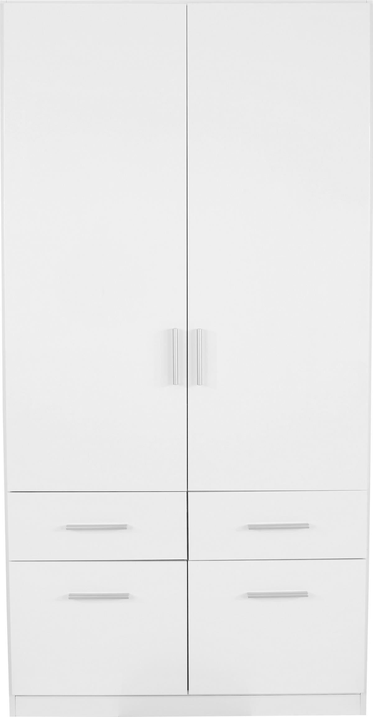 ŠATNÍ SKŘÍŇ CELLE - bílá/barvy hliníku, Moderní, dřevo/plast (91/197/54cm)
