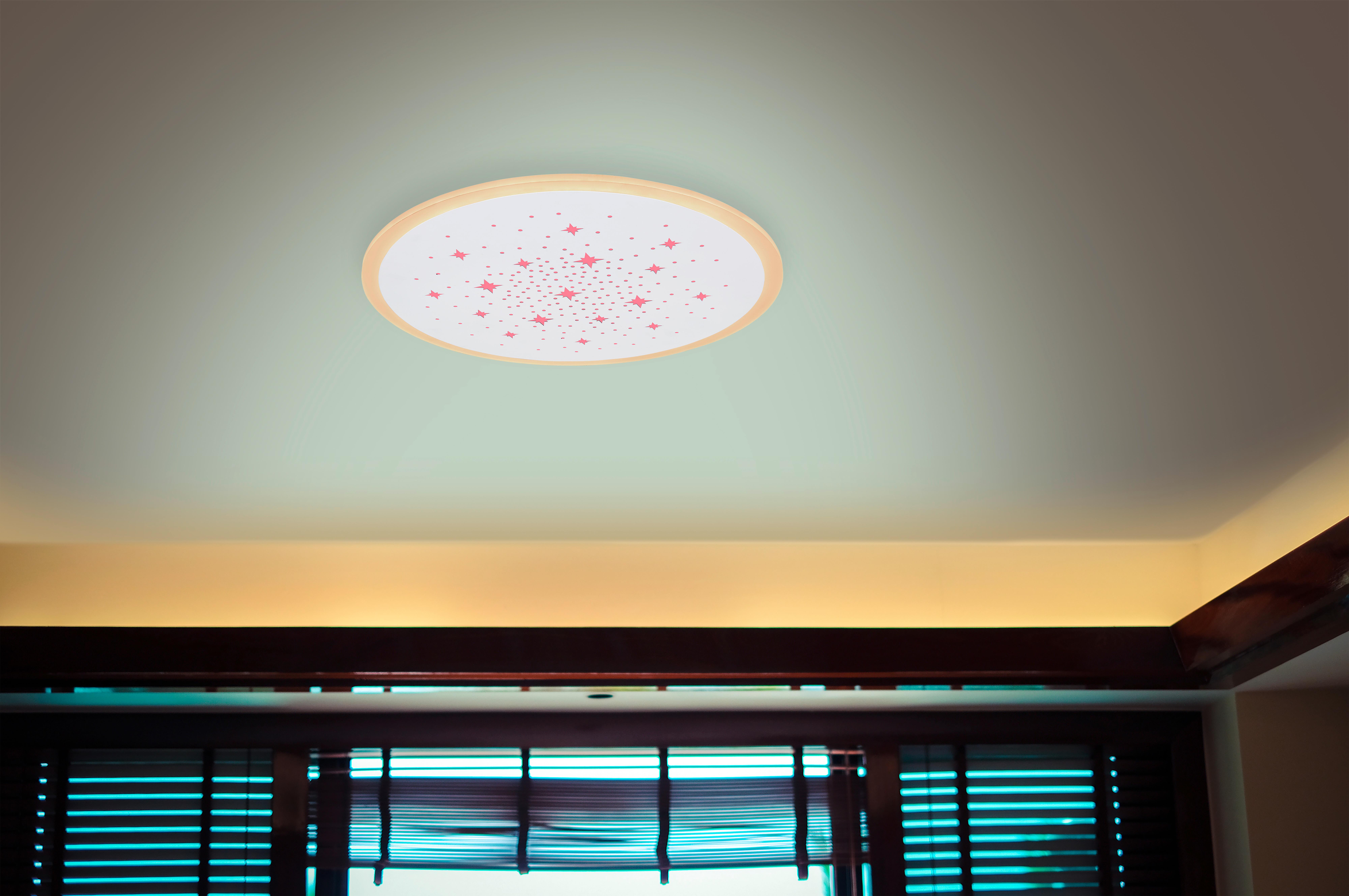 LED-Deckenleuchte Ø 38 cm mit Farbtemperaturwechsler - Weiß, Design, Kunststoff/Metall (38/5cm)