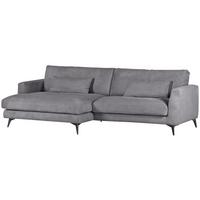 Ecksofa Macau Dunkelgrau S: 140x270 cm - Dunkelgrau/Schwarz, LIFESTYLE, Textil (140/270cm) - Livetastic