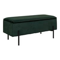 GARDEROBENBANK Watford, Dunkelgrün B: 95cm - Dunkelgrün/Schwarz, Design, Kunststoff/Textil (95/43/36,5cm) - MID.YOU